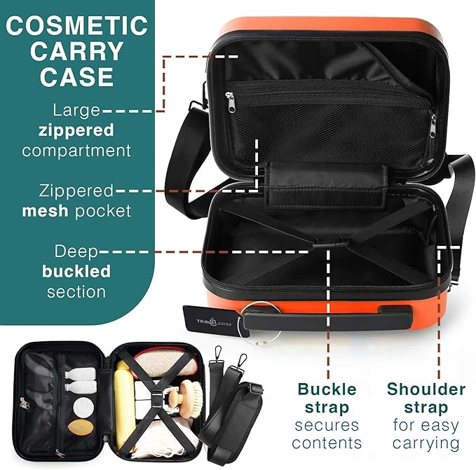 TRAVELARIM Luggage Sets 3 Piece, 20 Inch Carry on Luggage and 28 Inch Suitcases with Wheels Spinner, Durable Hard Shell Suitcase Set, Expandable Travel Suitcase, Orange