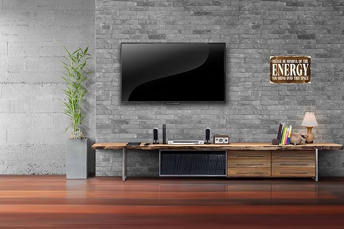 Rustic Wall Sign 8x12 in Please Be Mindful of the Energy You Bring into This Space Classic Home Decor for Spaces Vintage Charm Feature Decor