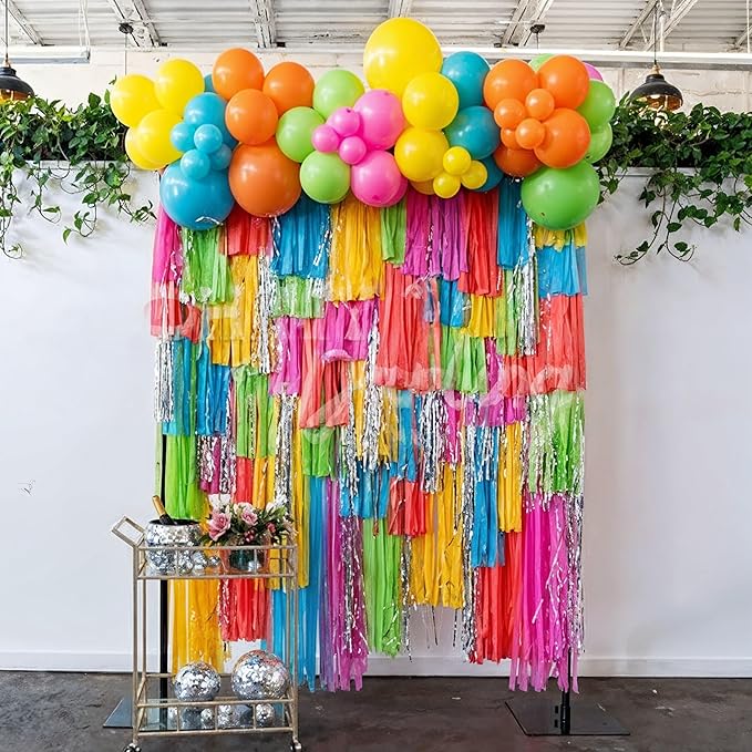Hawaii Balloons Set, Pack of 60 12 Inch Hot Pink Orange Blue Light Green Yellow Neon Rainbow Latex Balloon for Summer Tropical Flamingo Luau Beach Aloha Baby Shower Birthday Party Decorations Supplies