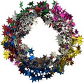 PMU 25 Ft Star Garlands with Wire, Shiny Metallic Garland for Christmas Party, Wedding, Birthday, Halloween Festive Home Decoration Ornament, Multi Color
