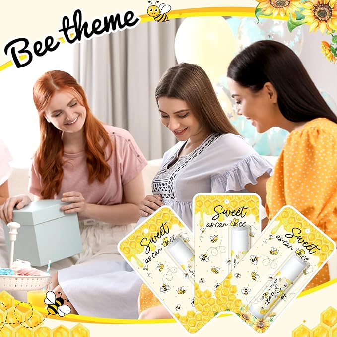 30 Pack Sweet as Can Bee Bulk Baby Shower Games Prizes Party Gifts Lip Balms Favors for Winners Adults Guests Gender Reveal Favors Decorations Baby Shower Souvenirs Gift Bags Stuffers