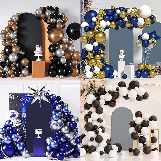 Arch Covers,Arch Backdrop Stand Fitted Cover for Wedding Birthday Party Ceremony Banquet Decoration(7.2FT&6.6FT&6FT,Black,Cover Only)