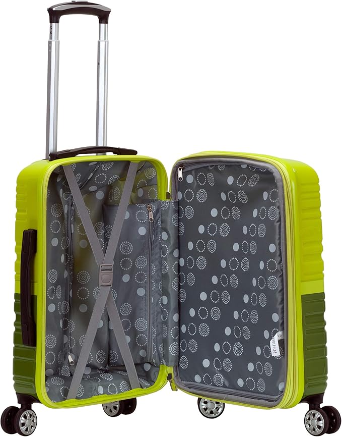 Rockland Melbourne Hardside Expandable Spinner Wheel Luggage, Carry-On 20", Two Tone Green