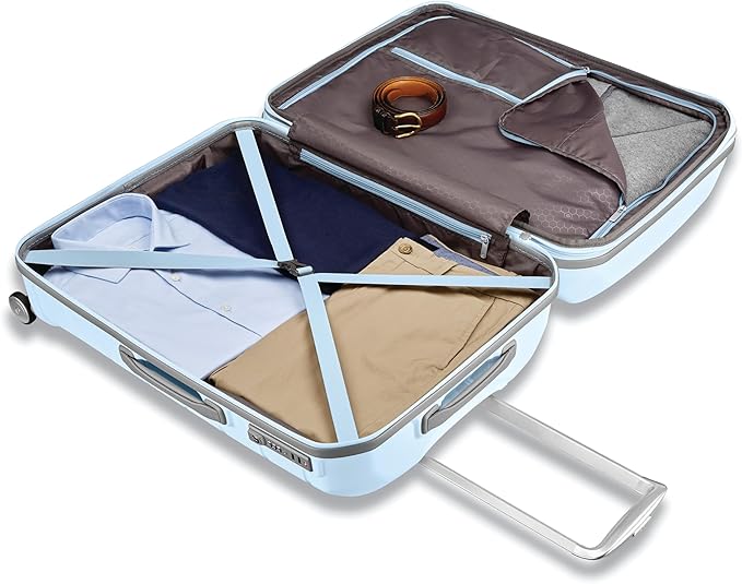 Samsonite Freeform Hardside Carry-On Luggage with Spinner Wheels - Hardshell Suitcase - TSA, Airline-Approved - Expandable Hard Shell, Smooth Rolling Wheels for Lightweight Travel - Sky Blue