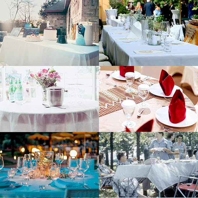 Plastic Tablecloths,Disposable Table Covers,Baby Shower Party Tablecovers,Table Cloths for Birthday Wedding Parties 8 ft Rectangle Use,54 x 108 Inches,2 Pack,Purple,Silver Grey.