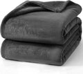 Hansleep Fleece Charcoal Full Blanket, Super Soft Flannel Fuzzy Plush Cozy Blanket for All Seasons, Charcoal, Full 84x90 Inches