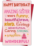Funny Sister Birthday Card, Best Sister Greeting from Brothers or Sisters, Heartfelt Appreciative Birthday Card Gift for Her Women