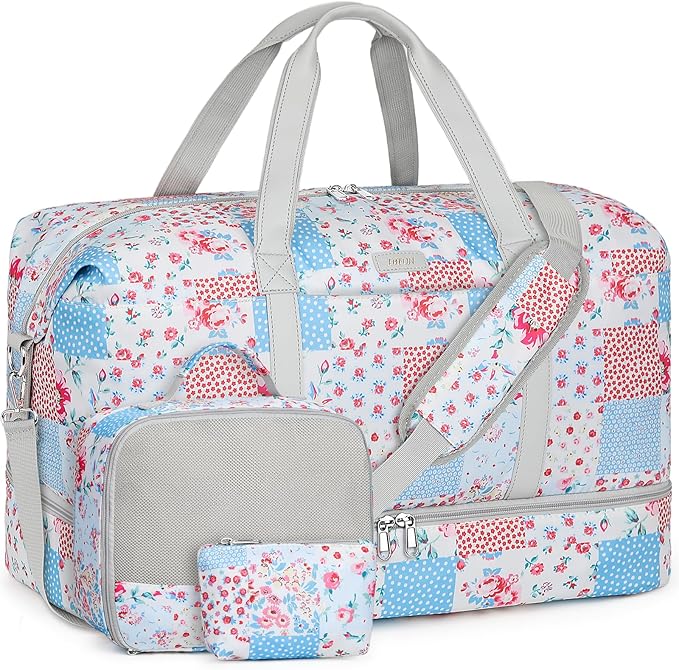 IBFUN Weekender Bags for Women, Travel Duffle Bag with Shoe Compartment Carry on Weekender Overnight Duffel for Weekend Travel Business Trip 3PCS