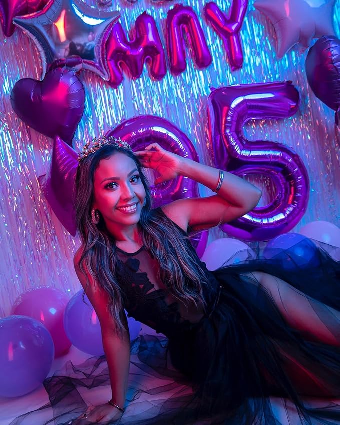 40 Balloon Number, Purple Number 40th Birthday Balloons 40 Inch, 40 Years Old Purple Birthday Decorations for Men Women, 40th Anniversary Decorations