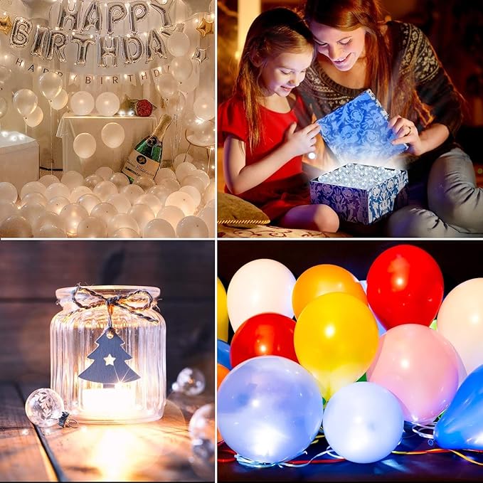 100pcs LED Purple Balloon Light, Round Led Mini LED Lights for Paper Lantern Balloon Indoor Outdoor Party Event Fun, Birthday Party Wedding Decoration Supplies