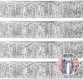 Silver Birthday Decorations Tinsel Garland Parade Float Decorations for Trailer 4Pack 12FT Disco Party Decor Ceiling Fringe Banner Backdrop for Christmas Streamers Party Decorations