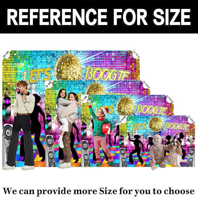 Dance Party Backdrop Retro 80s 90s Theme Stage Dance Ball Music Birthday Party Decoration DJ Photography Background 12X10 ft for Baby Shower Picture Photo Shoot Polyester Fabric, Multi
