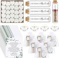 50 Sets Wedding Party Favors for Guests Bulk Including Mini Heart Shaped Candles and Empty Matches Jars with Cork Top Thank You Cards and Organza Bags for Wedding Bridal Shower Party Souvenir