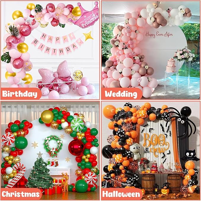 AerWo Balloon Arch Kit 9.35FT & 6FT, Free Bending Half Balloon Arch Stand with Base, Floor Gold Balloon Arch Frame Backdrop for Wedding Birthday Party Baby Shower Yard Lawn Home Christmas Decorations