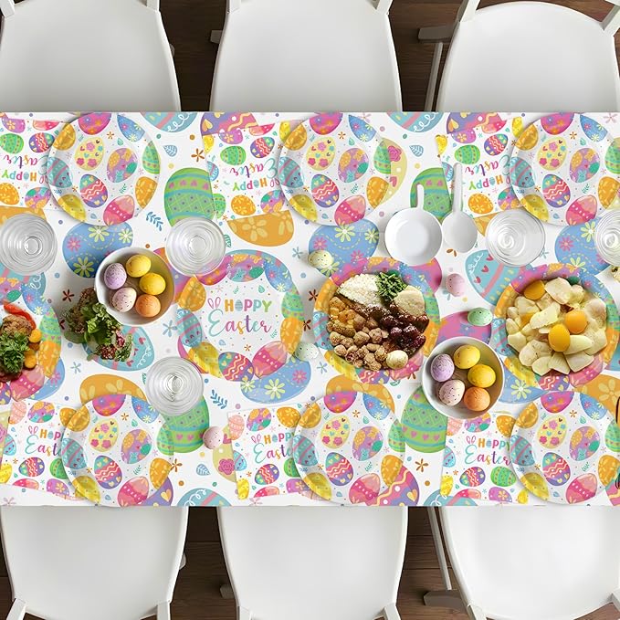 150 Pack Easter Party Supplies Set, Happy Easter Dinnerware Set Includes Heavy Duty Dessert Dinner Plates and Luncheon Napkins for Spring Birthday Party Decorations Table Decor, Serves 50
