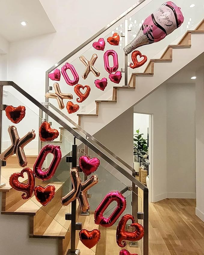 Red Valentine Day Decorations Red Love Balloons Valentines Heart Balloons for Valentines Day Galentines Day Wedding Party Decorations