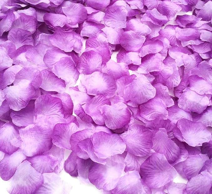 CODE FLORIST 2200 PCS Light Purple Silk Rose Petals,Lavender Petals Lilac Petals forWedding Flower Decoration