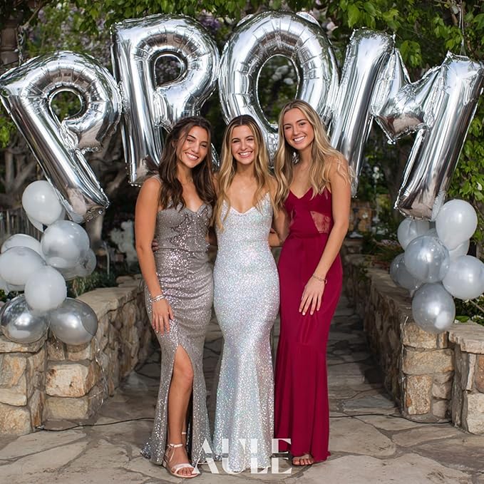 AULE 40 Inch Big Letter Balloon Silver L Large Foil Helium Alphabet Balloons A-Z for Birthday Anniversary Graduation New Year Party Decoration Supplies