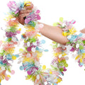 Easter Garland Decor,50Ft Glitter Tinsel Spring Garland Decorations for Tree Mantle Bedroom Office Classroom Party Indoor Outdoor Holiday Home Pink Yellow Blue Green White