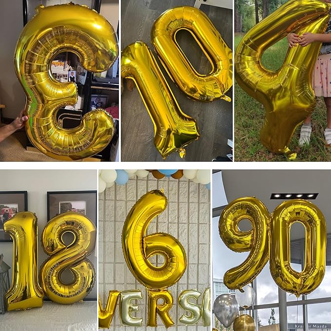 Smlpuame 40 inch Number Balloon 0-9 Gold Large Number 23 Balloons for Birthday Party Celebration Decorations Supplies