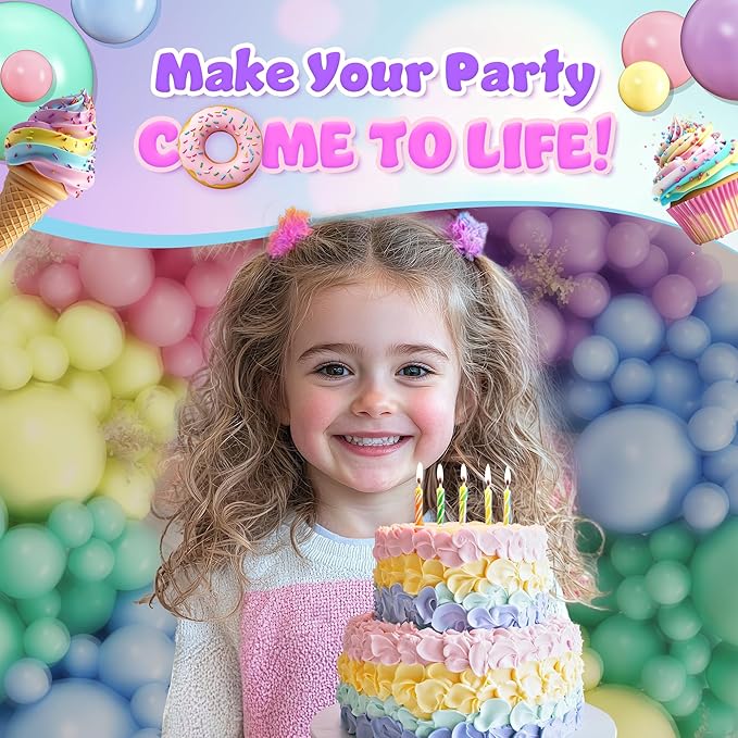 25 Extra Large Pastel Balloons for Parties – 18 Inch Giant Jumbo Bulk Pack – Big Assorted Blue, Purple, Yellow, Green and Pastel Pink for Unicorn, Easter, Matte, or Macaron Party