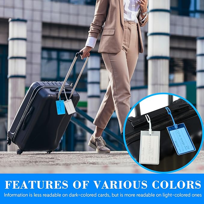 100 Pack Luggage Tags for Suitcases, Airplane Travel Essentials for Flying, International Travel Must Haves, and Luggage Accessories by Sodsay