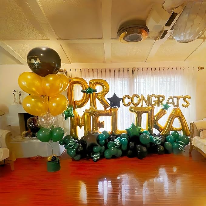 Custom Letters Balloon Gold, Large Helium Alphabet Name Balloon T Decor, 40 Inch Self Inflating Mylar Letter Foil Word Customize Balloons for Girls Women Birthday Anniversary Party Decoration Supplies