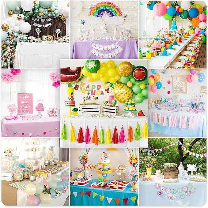 Mulbozy 2 Pcs Light Blue Plastic Tablecloth for Rectangle Table, 54 × 108 inches Disposable Blue Party Table Covers for Boy Birthday, Wedding, Baby Shower, Holdiay Party Decoration