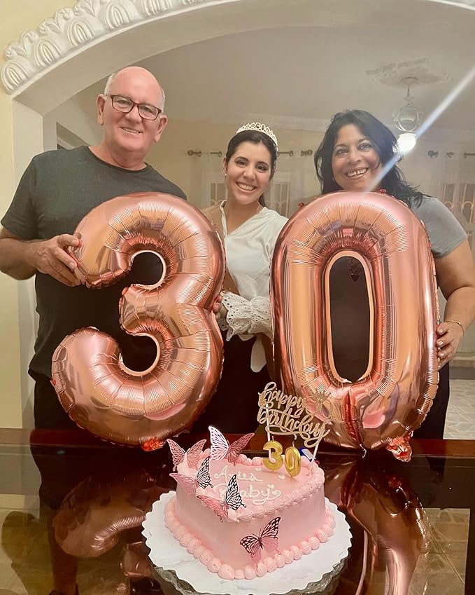 Rose Gold Number 20 Balloon 40 inch, 20 Number Balloons, 20th Birthday Decorations, 20 Year Old Women Men Rose Gold Party Supplies