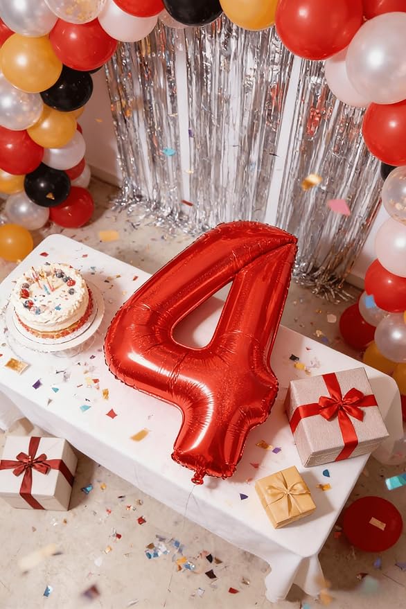 Laser Red 9 Balloon, Number Balloons 40 Inch, 9th Giant Birthday Decorations for Girls,19th 29th Party Decorations Supplies, Number 9 Balloon
