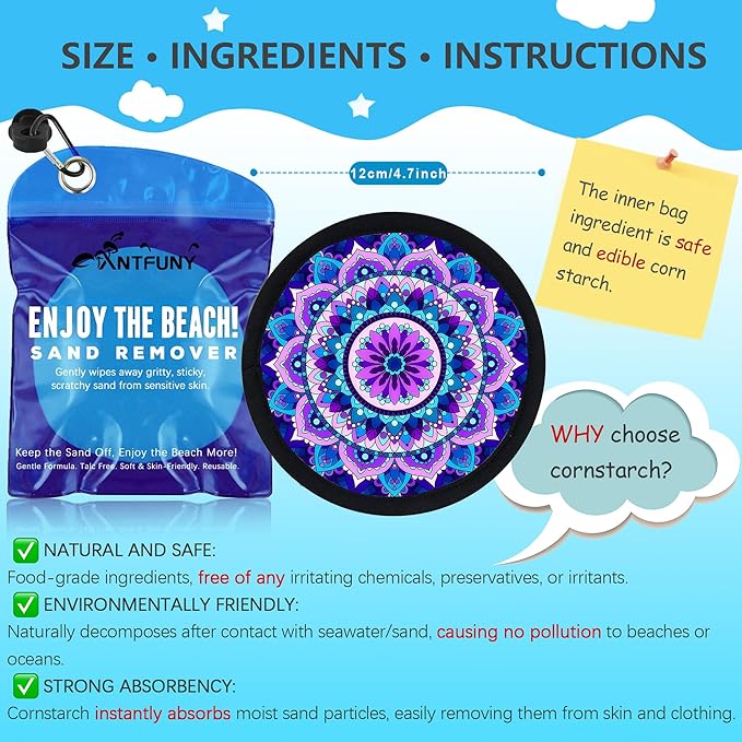 Antfuny Sand Remover Cleaner Eraser for Family Women Vacation Trip Hawaii Honeymoon Gift Costa Rica Must Haves Resort Rio de Janeiro Bahamas Punta Cana Essential Waikiki Spring Trip Towel