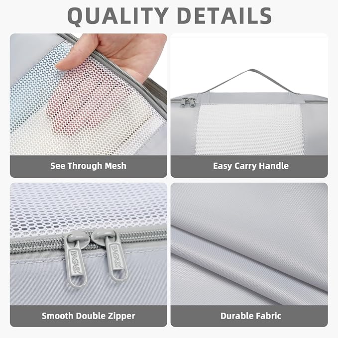 BAGAIL 6 Set/8 Set/10 Set Packing Cubes Various Sizes Packing Organizer for Travel Accessories Luggage Carry On Suitcase