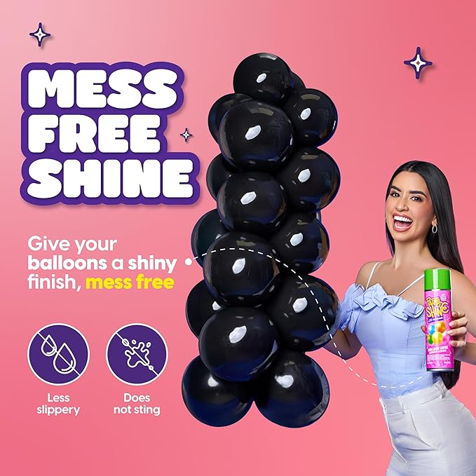 Party Shine Bubble Gum Balloon Shine Spray, Silicone Spray for Latex Balloons, Sweet Bubble Gum Scent, Waterproof, Non-Slip Formula, Balloon Spray Shine Perfect for Party Decorations, 13oz (1 Pack)