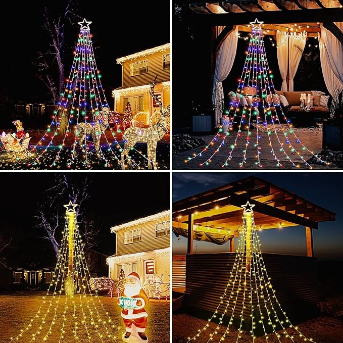 Christmas Decorations Light Outdoor, Color Changing Christmas Lights 11 Lighting Modes with Remote 16.4FT 320 LED Star String Lights Waterproof Christmas String Lights for Tree Xmas New Year