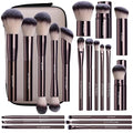 Makeup Brushes BS-MALL Professional Makeup Brush with Travel Case, Includes Foundation, Powder, Concealer, Lip & Eyeshadow Brushes for Daily Use & Versatile Occasions All-aluminum tube
