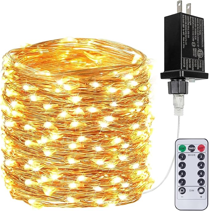 Extra Long 99Ft 300 LED Fairy Lights Plug in with Remote, Waterproof String Lights Outdoor & Indoor 8 modes with Timer, Twinkle Light for Girl's Room Garden Birthday Christmas Decorations (Warm White)