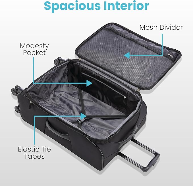 American Tourister 4 KIX 2.0 Expandable Softside Luggage with Spinner Wheels, 24 SPINNER, PURPLE ORCHID