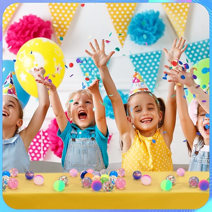 Ayfjovs 20 Pieces 5 Styles Bouncy Balls, 32mm Rubber Balls, Small Bouncy Balls for Kids Party Favors, Prizes, Easter Goodie Bags Stuffers, Birthday Party