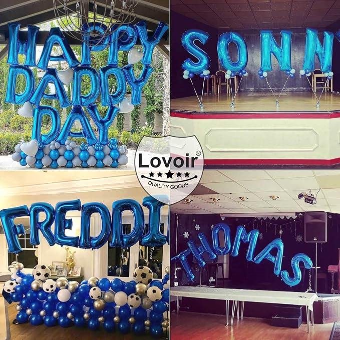 Lovoir 40 Inch Large Blue Letter J Balloons Big Size Jumbo Mylar Foil Helium Balloon for Birthday Party Celebration Decorations Alphabet Blue J