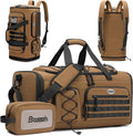Bosstin Gym Bag for Men & Women,45L Travel Duffle Sports Duffel Bag Gym Weekender Overnight Backpack with Shoe Compartment (CAMEL CHECKERED)