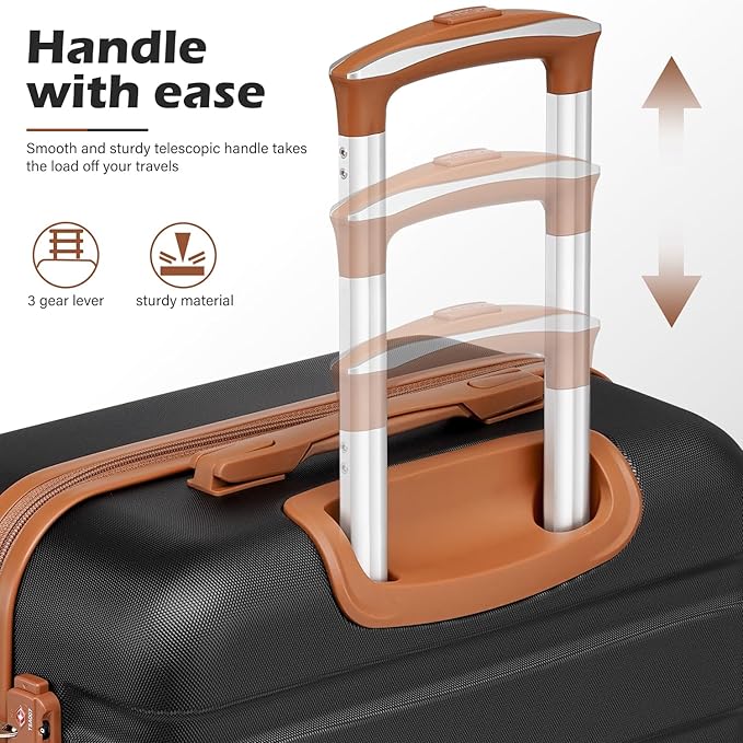 Coolife Luggage Suitcase Spinner Hardshell Lightweight TSA Lock (family set-sakura pink, 4 piece set(16in20in24in28in))