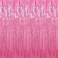 Crosize 8 Pack 3.3 x 9.9 ft Pink Foil Fringe Curtains Party Decorations, Pink Tinsel Curtain Backdrop for Valentine‘s Day Parties, Door Streamers, Glitter Streamer Backdrop for Birthday