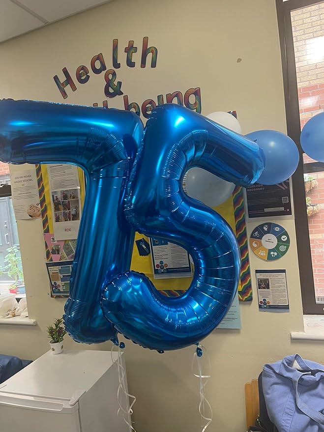 60 Balloon Number, Metallic Blue Number 60th Birthday Balloons 40 Inch, 60 Years Old Metallic Blue Birthday Decorations for Men Women, 60th Anniversary Decorations