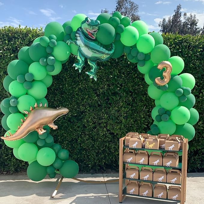 130pcs Green Balloons Different Sizes 18" 12" 10" 5" Party Latex Balloons for Birthday Dinosaur Baby Shower St. Patrick's Day Summer Jungle Forest Safari Party Decorations