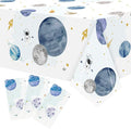 3Pack First Trip Around The Sun Space Party Tablecloths Outer Space Theme Disposable Rectangle Table Cover Decorations for 1st Birthday Baby Shower Party Tablecover Supply, 86.6x51 Inch