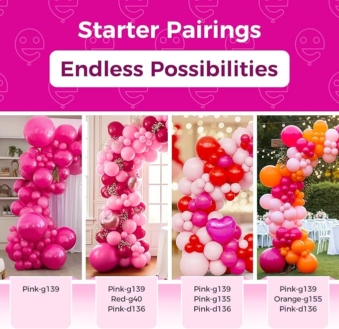 Bezente Hot Pink Balloons 18 Inch - 30 Pack Large Thick Pink Balloons Big Round Hot Pink Latex Balloons for Wedding Bridal Shower Valentine's Day Birthday Party Backdrop Decorations