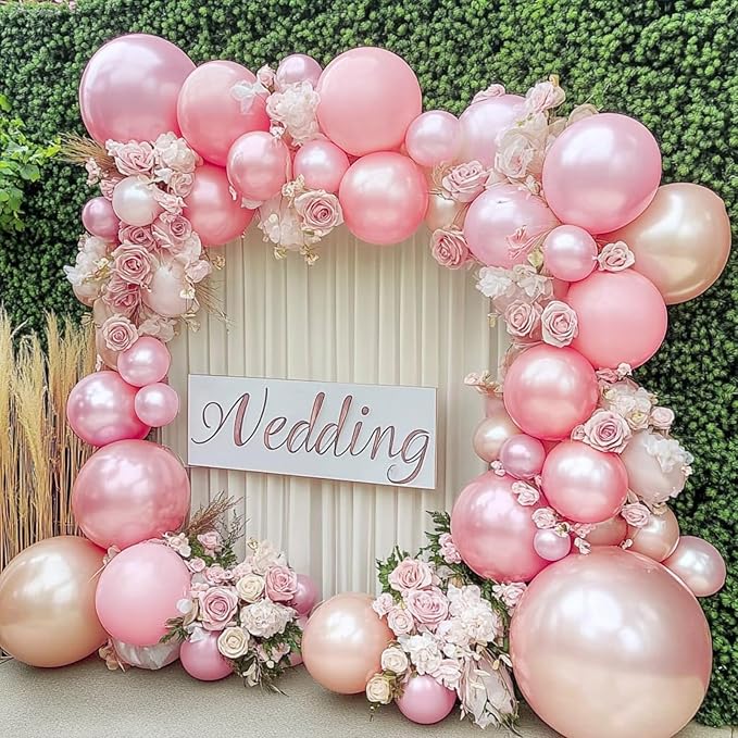 PartyWoo Light Pink Balloons 50 pcs 12 Inch Pearl Pastel Baby Pale Pink Latex Helium Balloons for Baby Shower Gender Reveal Valentine's Day Wedding Princess Birthday Party Decorations Pink-Z29