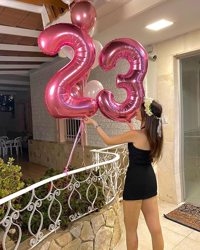 Pink Number 5 Balloon 40 Inch, 5th Birthday Party Decorations for Children, Giant 5 Foil Balloon for Party Supplies
