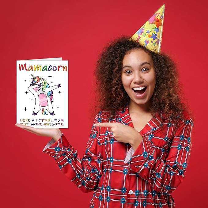 Stuff4 Birthday Cards for Mum - Mamacorn - Birthday Card from Daughter Son, Happy Birthday Mum, Mummy Unicorn Birthday Card, A5 Seasonal Mothers Day Mama Mammy Funny Greeting Cards