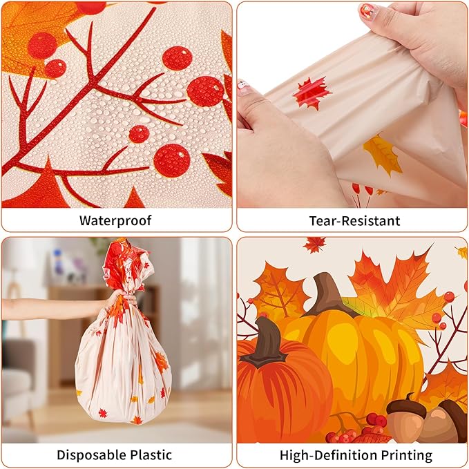 Thanksgiving Tablecloth Disposable 6 Pack, Thanksgiving Decorations for Party Fall Tablecloth Plastic Table Cover 54" x 108" Table Decor Party Supplies Indoor and Outdoor Fall Decorations for Parties